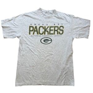 Vintage 90s Green Bay Packers T‎ Shirt NFL Football True Fan Sportswear Gray